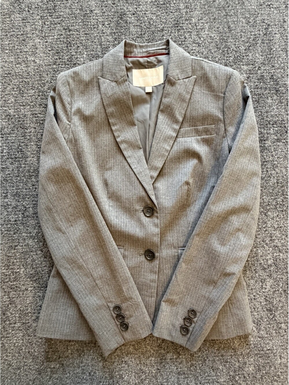 Banana Republic Grey Single Breasted Double Button Blazer Jacket Size 0 MSRP$149